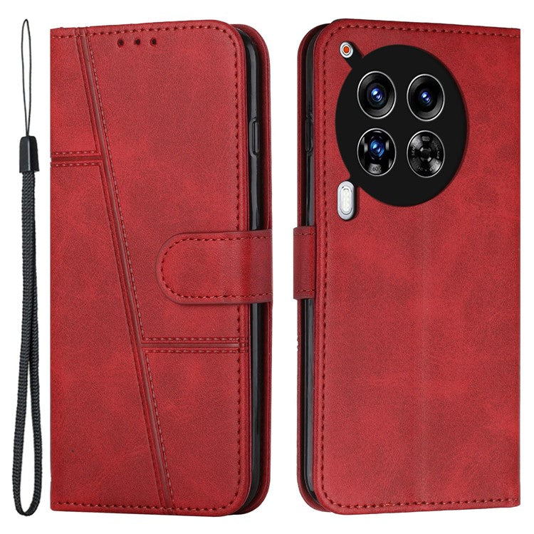 For TECNO Camon 30 4G / 5G Phone Case Anti-Scratch PU Leather Stand Wallet Cover - Red