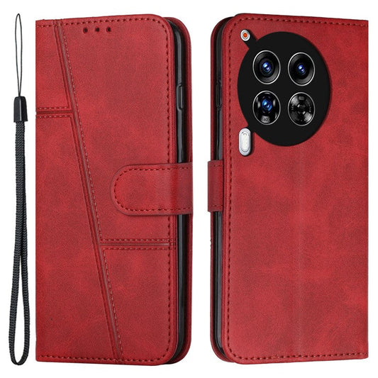 For TECNO Camon 30 4G / 5G Phone Case Anti-Scratch PU Leather Stand Wallet Cover - Red
