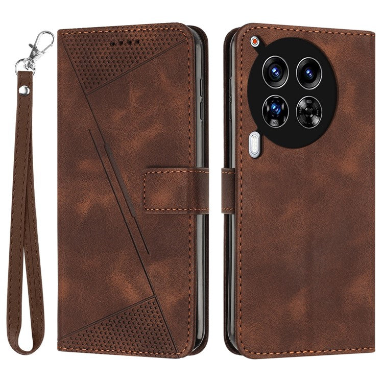 For TECNO Camon 30 4G / 5G Case Wallet PU Leather Triangle Design Phone Cover - Brown