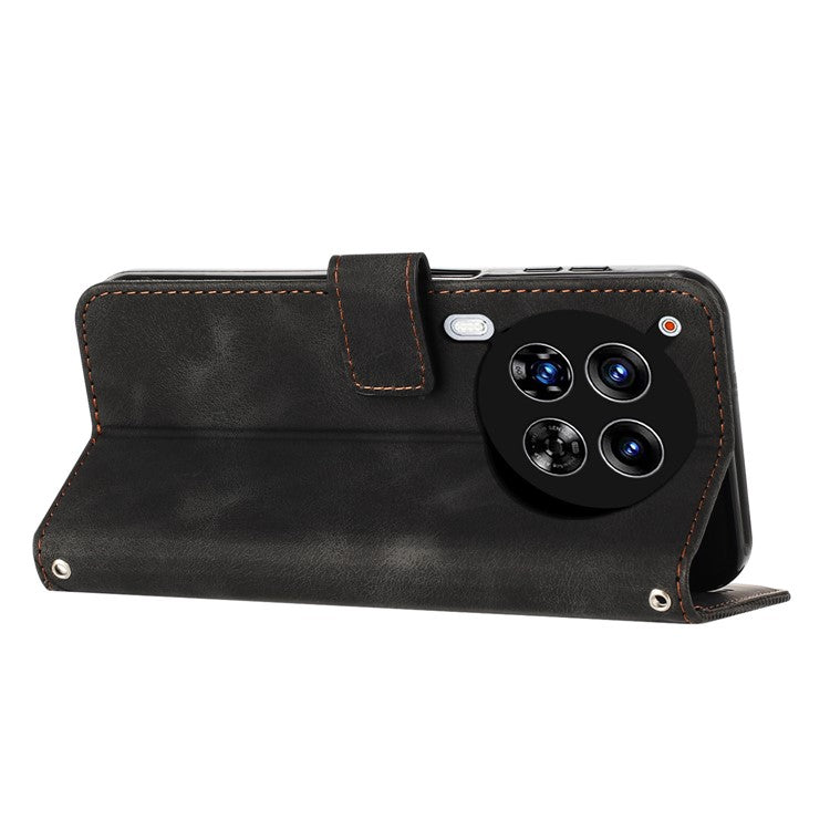 For TECNO Camon 30 4G / 5G Case Wallet PU Leather Triangle Design Phone Cover - Black