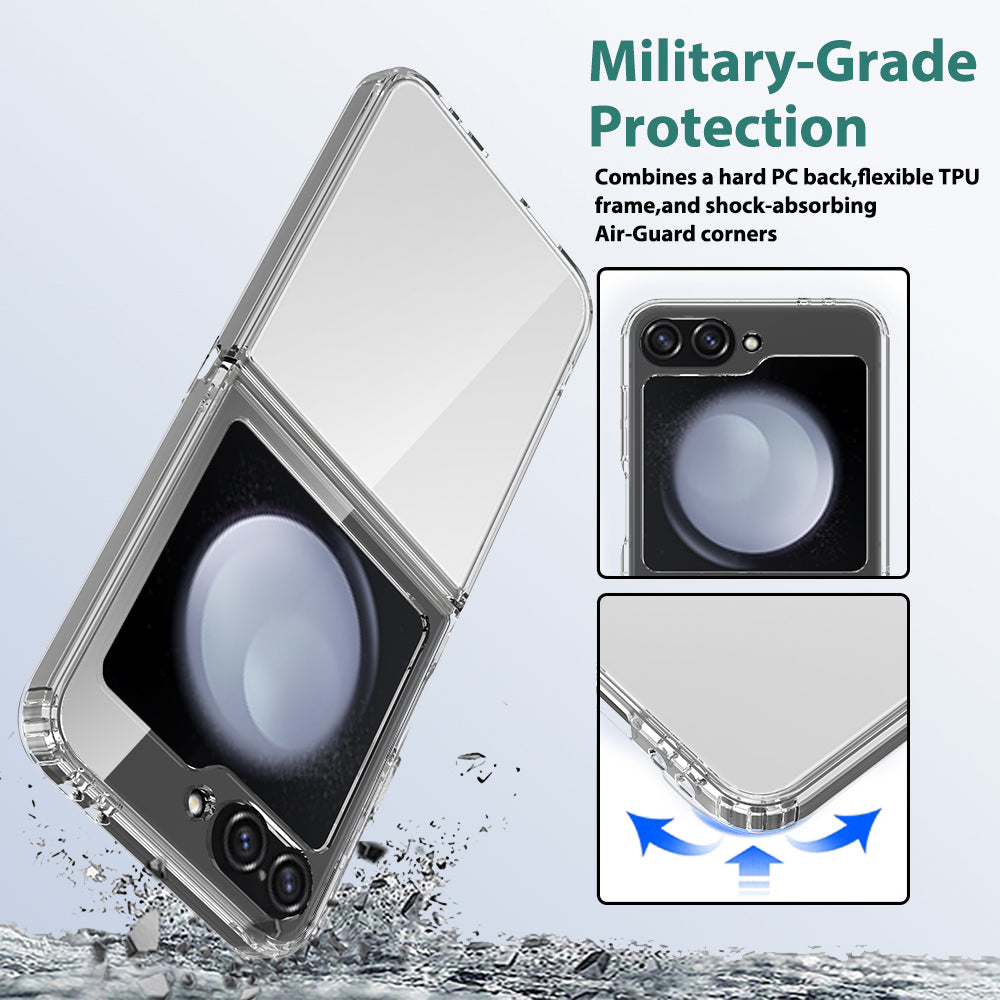 For Samsung Galaxy Z Flip6 5G Case TPU+Acrylic Clear Phone Cover, One-Piece Design