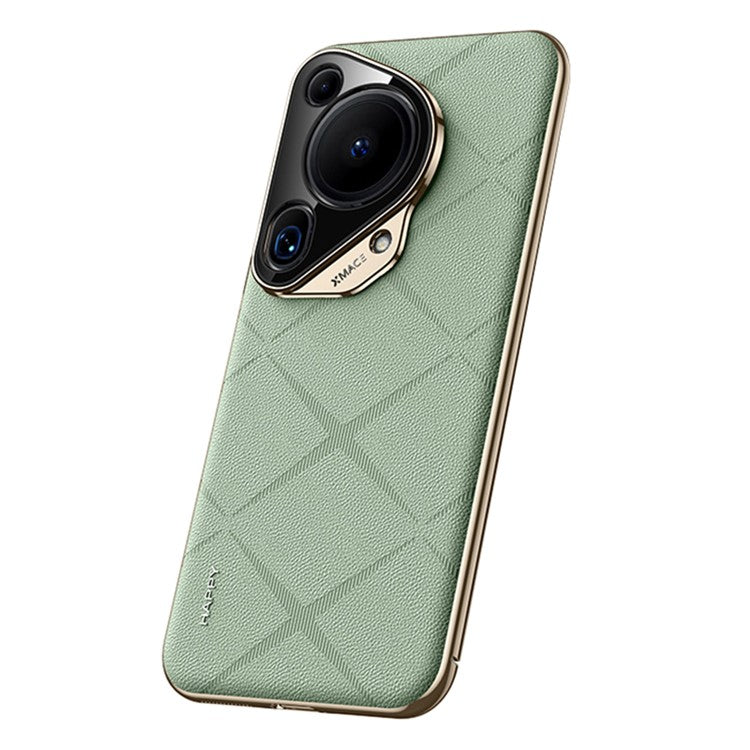 For Huawei Pura 70 Ultra Case PU Leather + Hard PC Phone Cover Anti-Fingerprint - Green