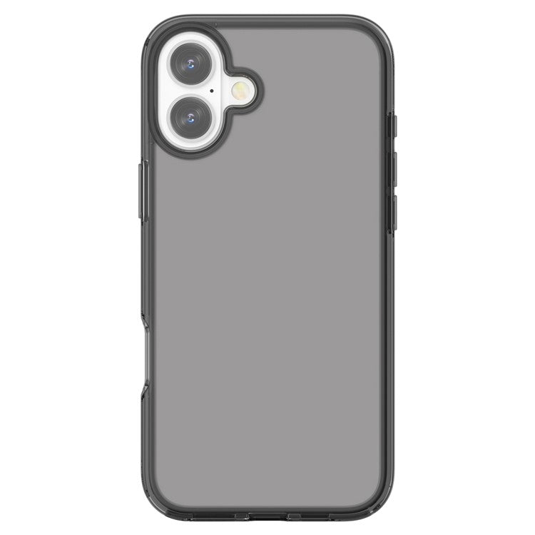 For iPhone 16 Case PC + TPU Anti-scratch Clear Phone Cover - Transparent Black