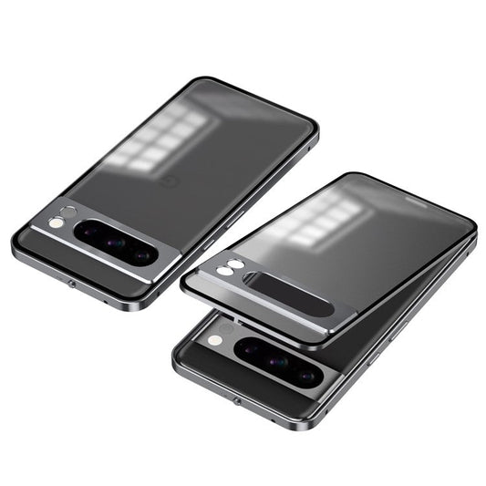 For Google Pixel 8 Pro Phone Case Pop-Up Snap Lock Aluminium Alloy Frame PC Back Cover - Tarnish