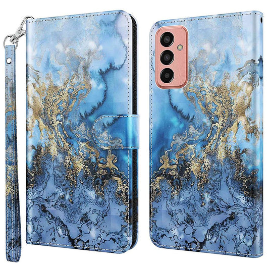For Samsung Galaxy M13 4G PU Leather Flip Wallet Phone Case Stand Feature 3D Pattern Printing Magnetic Protection Phone Cover with Strap - Bauhinia Valley