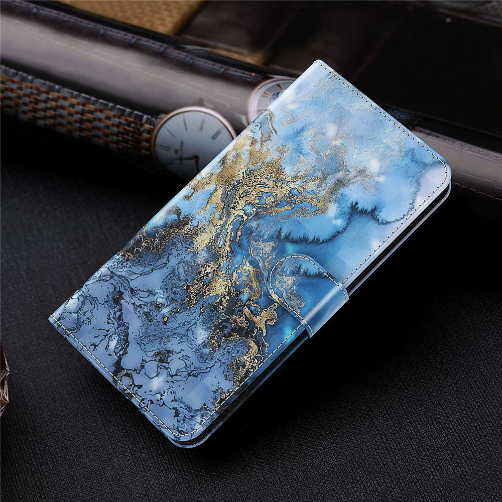 For Samsung Galaxy M33 5G (Global Version) 3D Pattern Printing PU Leather Case Viewing Stand Magnetic Protect Flip Wallet Cover with Strap - Bauhinia Valley