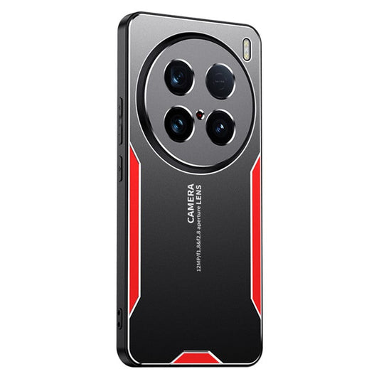 For vivo X100 Ultra 5G Shockproof Case Aluminium Alloy TPU PC Phone Cover - Red