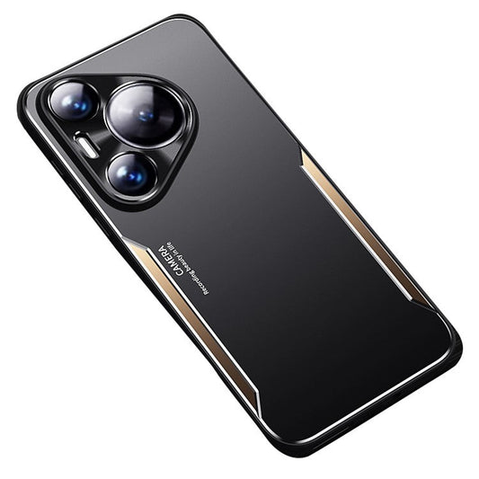 For Huawei Pura 70 Case Aluminium Alloy+TPU Protective Phone Cover - Gold