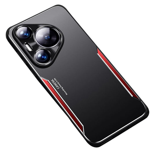 For Huawei Pura 70 Case Aluminium Alloy+TPU Protective Phone Cover - Red