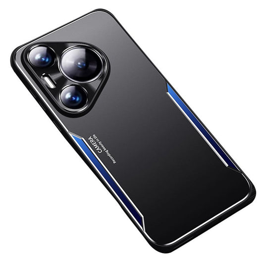 For Huawei Pura 70 Case Aluminium Alloy+TPU Protective Phone Cover - Blue