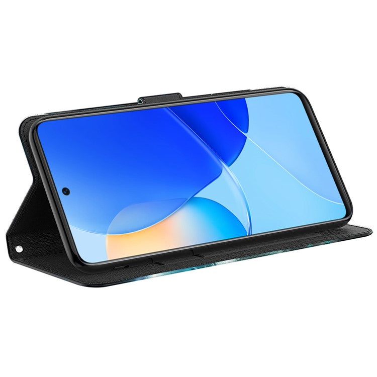 For Honor Magic4 Lite 4G / 5G PU Leather Flip Wallet Cover 3D Pattern Printing Stand Feature Magnetic Protective Phone Case with Strap - Bauhinia Valley