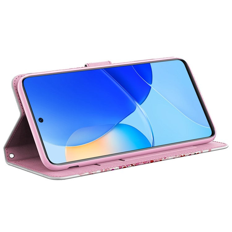 For Honor Magic4 Lite 4G / 5G PU Leather Flip Wallet Cover 3D Pattern Printing Stand Feature Magnetic Protective Phone Case with Strap - Wish Tree