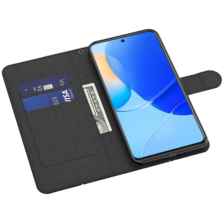 For Honor Magic4 Lite 4G / 5G PU Leather Flip Wallet Cover 3D Pattern Printing Stand Feature Magnetic Protective Phone Case with Strap - Lace Flower