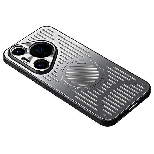 For Huawei Pura 70 Cell Phone Case TPU+Aluminum Alloy Magnetic Heat Dissipation Cover - Silver