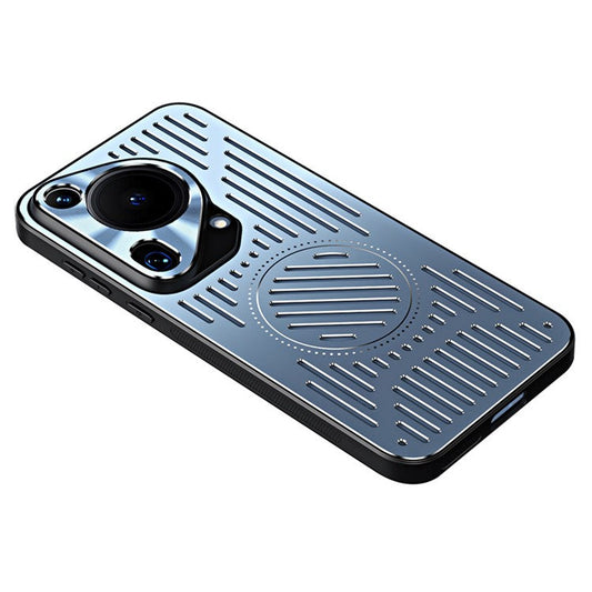 For Huawei Pura 70 Ultra Phone Case TPU+Aluminum Alloy Heat Dissipation Cover - Blue