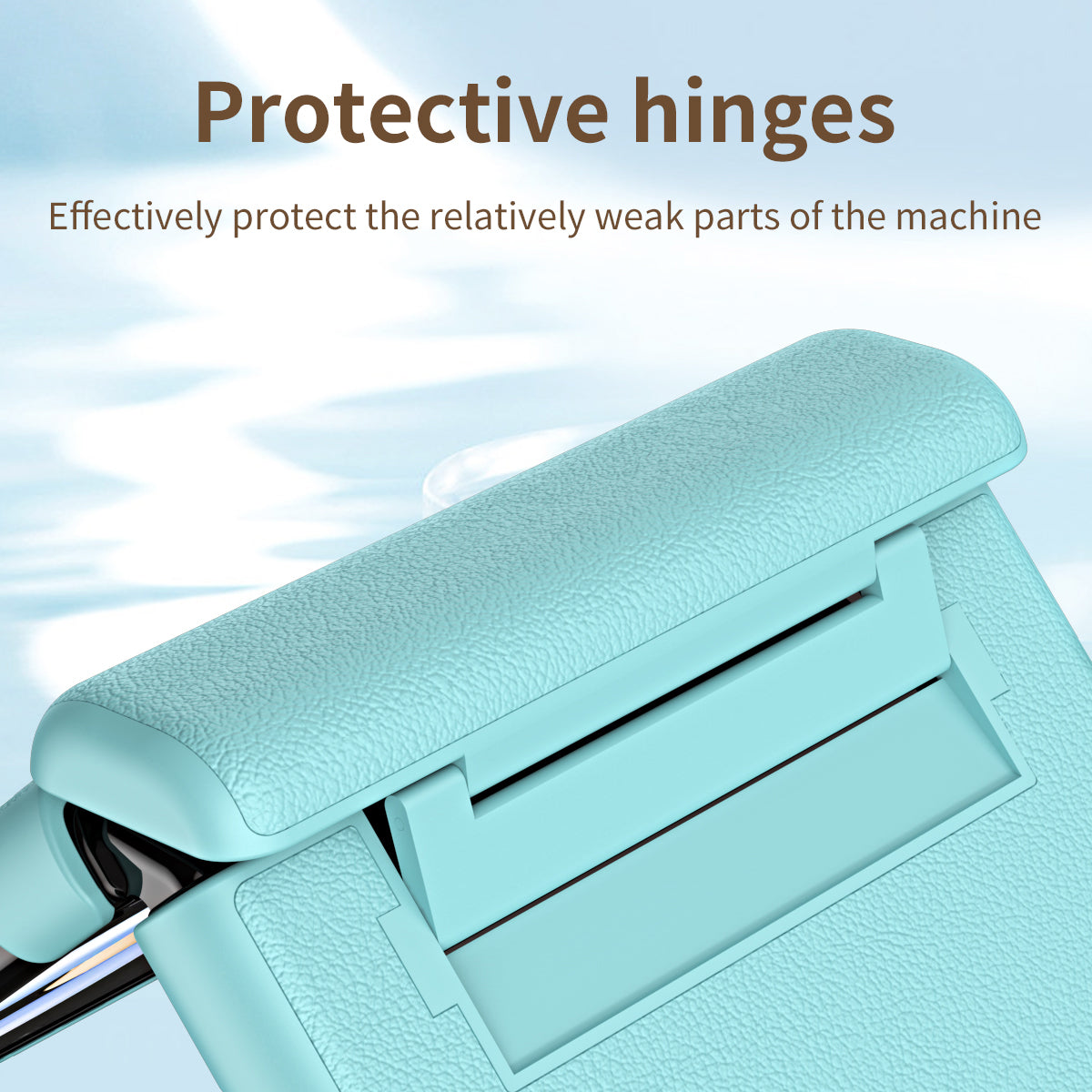 For Samsung Galaxy Z Flip6 5G Case Textured Leather + PC Hinge Protection Phone Cover - Green