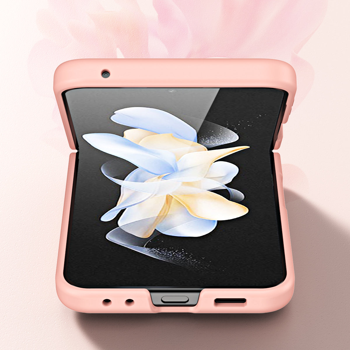 For Samsung Galaxy Z Flip6 5G Hard PC Phone Case Retractable Strap Hinge Protection Phone Cover - Pink