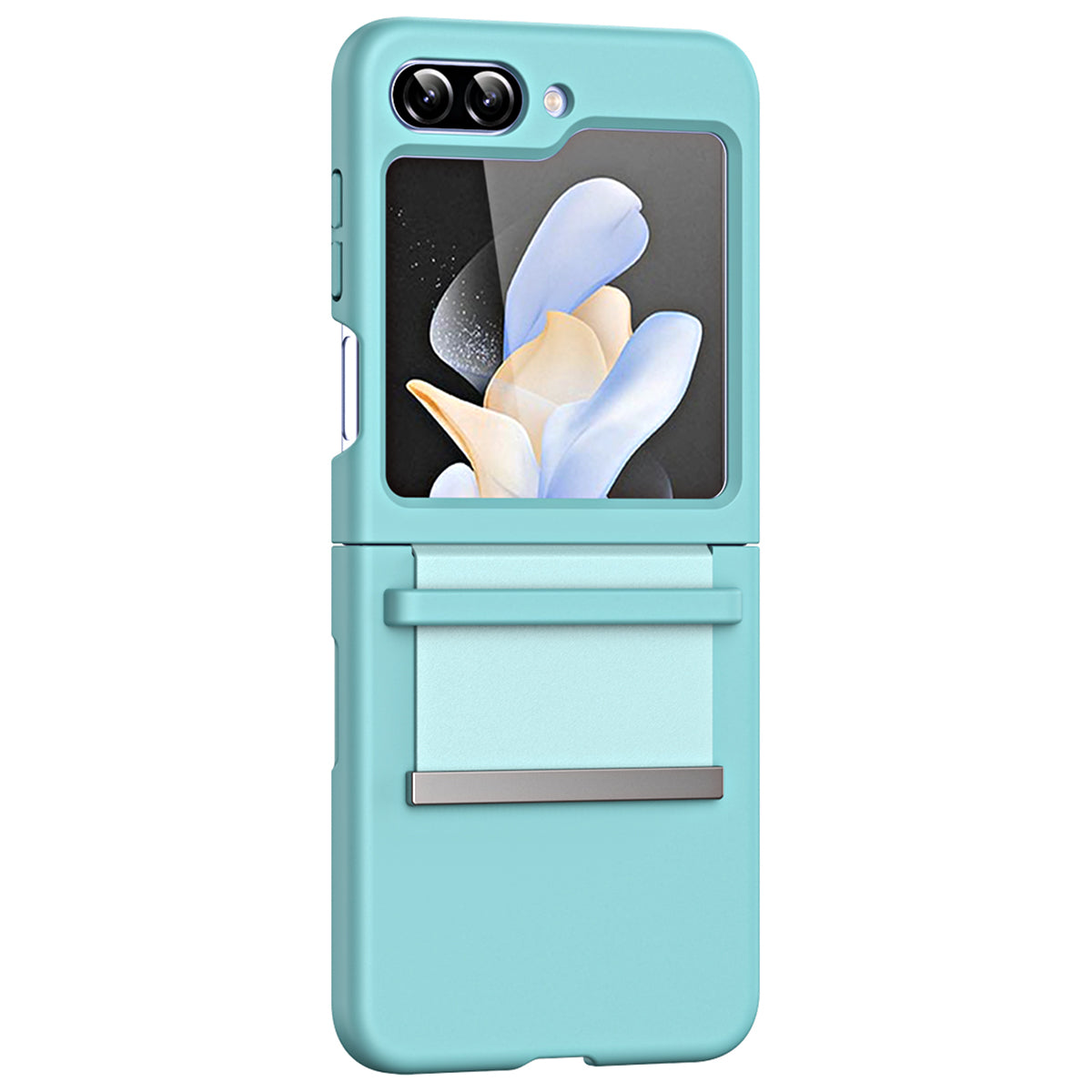 For Samsung Galaxy Z Flip6 5G Hard PC Phone Case Retractable Strap Hinge Protection Phone Cover - Green