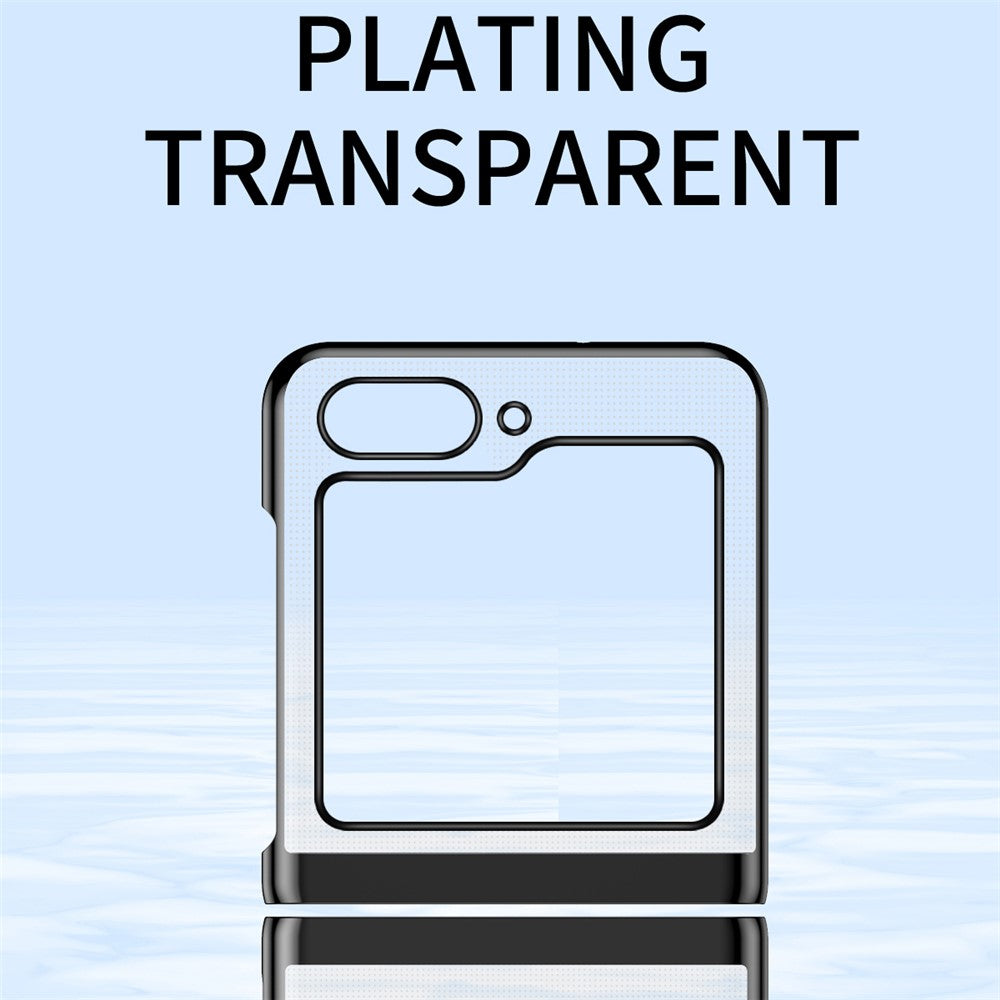 For Samsung Galaxy Z Flip7 FE 5G / Z Flip6 5G / Z Flip5 5G Case Clear PC Electroplating Hard Phone Cover - Sapphire