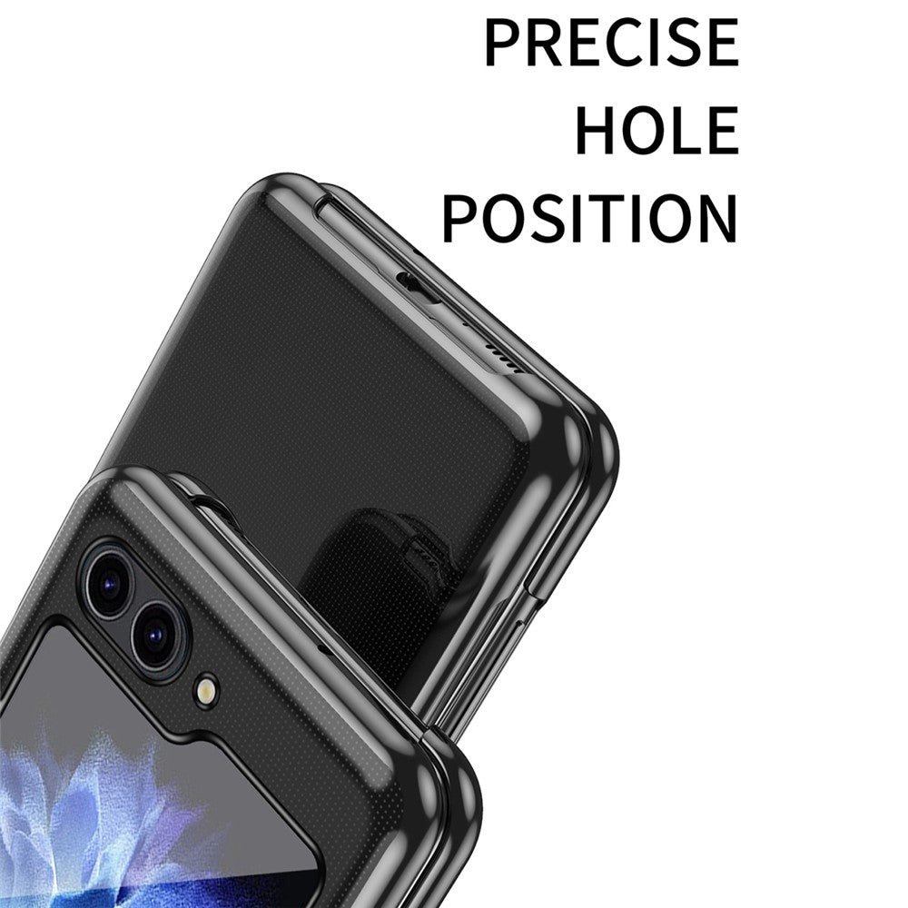 For Samsung Galaxy Z Flip7 FE 5G / Z Flip6 5G / Z Flip5 5G Case Clear PC Electroplating Hard Phone Cover - Sapphire