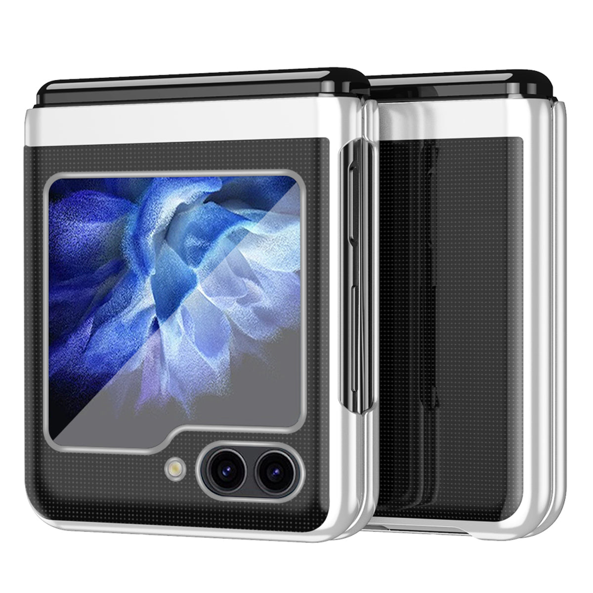 For Samsung Galaxy Z Flip6 5G Case Clear PC Electroplating Hard Phone Cover - Silver