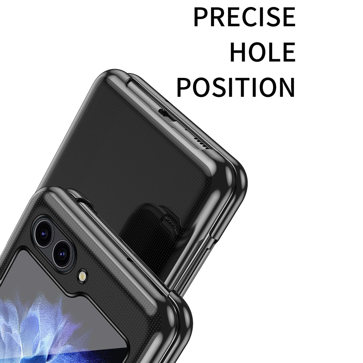 For Samsung Galaxy Z Flip6 5G Case Clear PC Electroplating Hard Phone Cover - Silver