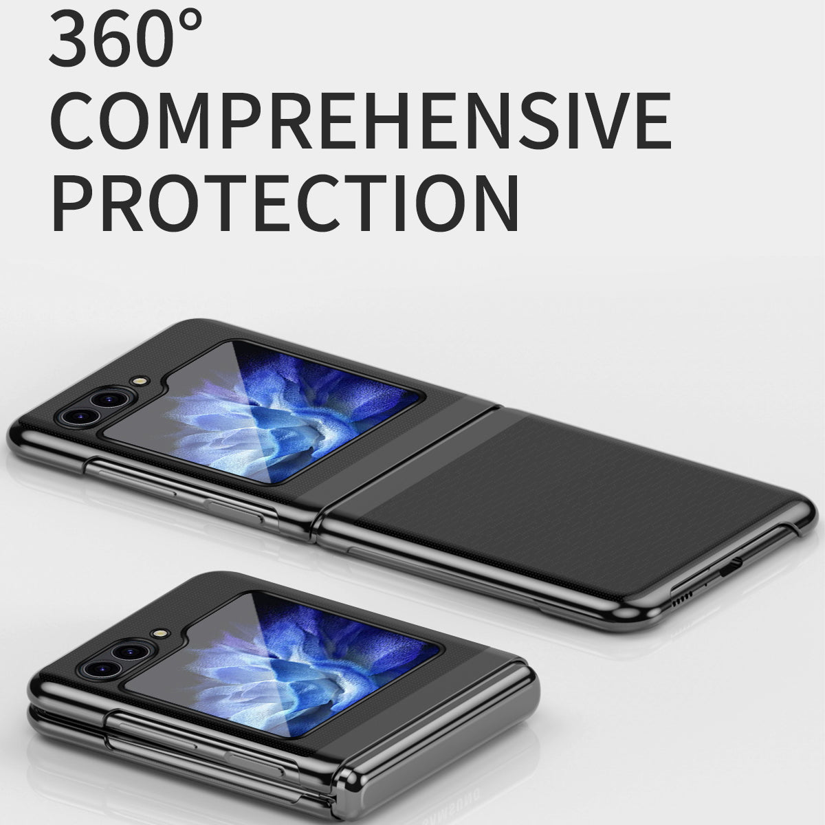 For Samsung Galaxy Z Flip6 5G Case Clear PC Electroplating Hard Phone Cover - Silver