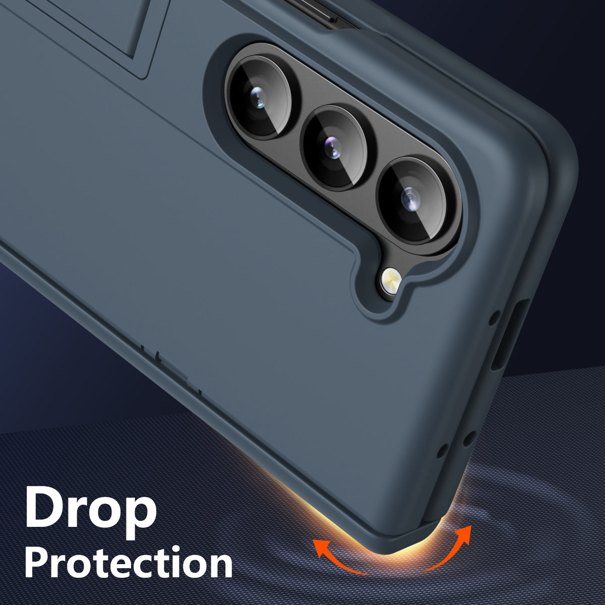 For Samsung Galaxy Z Fold6 5G Case Hard PC Anti-Drop Phone Cover with Kickstand - Grey