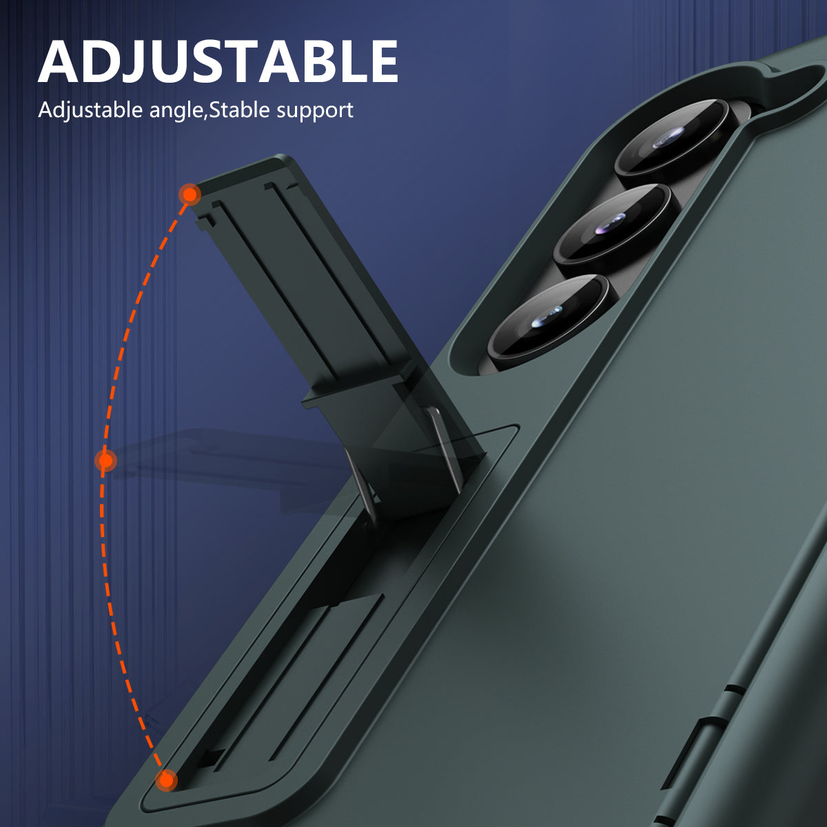 For Samsung Galaxy Z Fold6 5G Case Hard PC Anti-Drop Phone Cover with Kickstand - Green