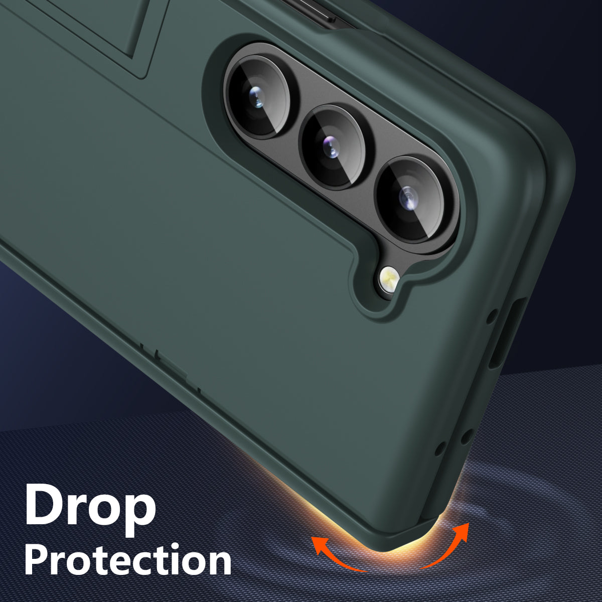 For Samsung Galaxy Z Fold6 5G Case Hard PC Anti-Drop Phone Cover with Kickstand - Green