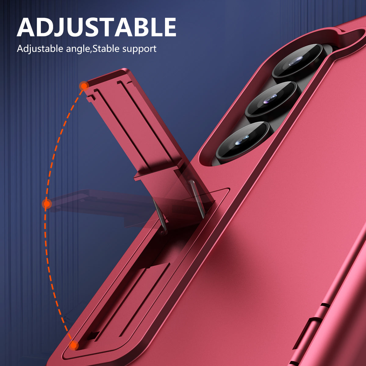 For Samsung Galaxy Z Fold6 5G Case Hard PC Anti-Drop Phone Cover with Kickstand - Red