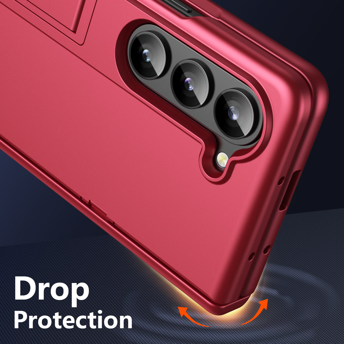 For Samsung Galaxy Z Fold6 5G Case Hard PC Anti-Drop Phone Cover with Kickstand - Red