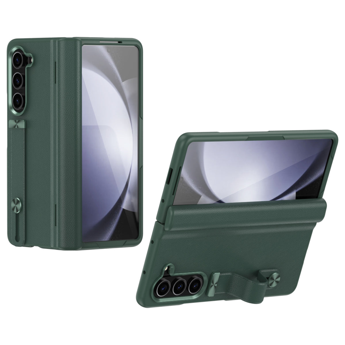 For Samsung Galaxy Z Fold6 5G Kickstand Case Anti-Drop Hard PC Phone Cover - Green