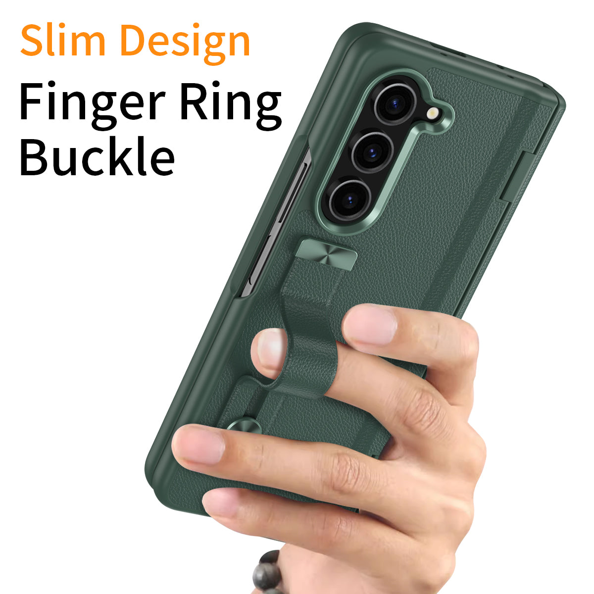 For Samsung Galaxy Z Fold6 5G Kickstand Case Anti-Drop Hard PC Phone Cover - Green