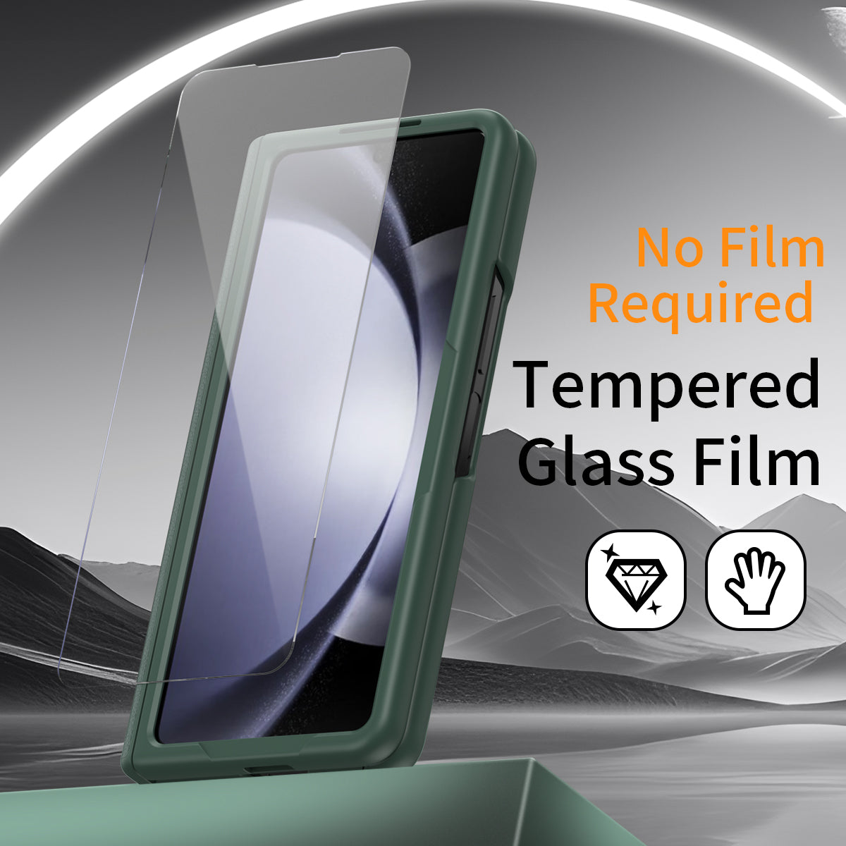 For Samsung Galaxy Z Fold6 5G Kickstand Case Anti-Drop Hard PC Phone Cover - Green