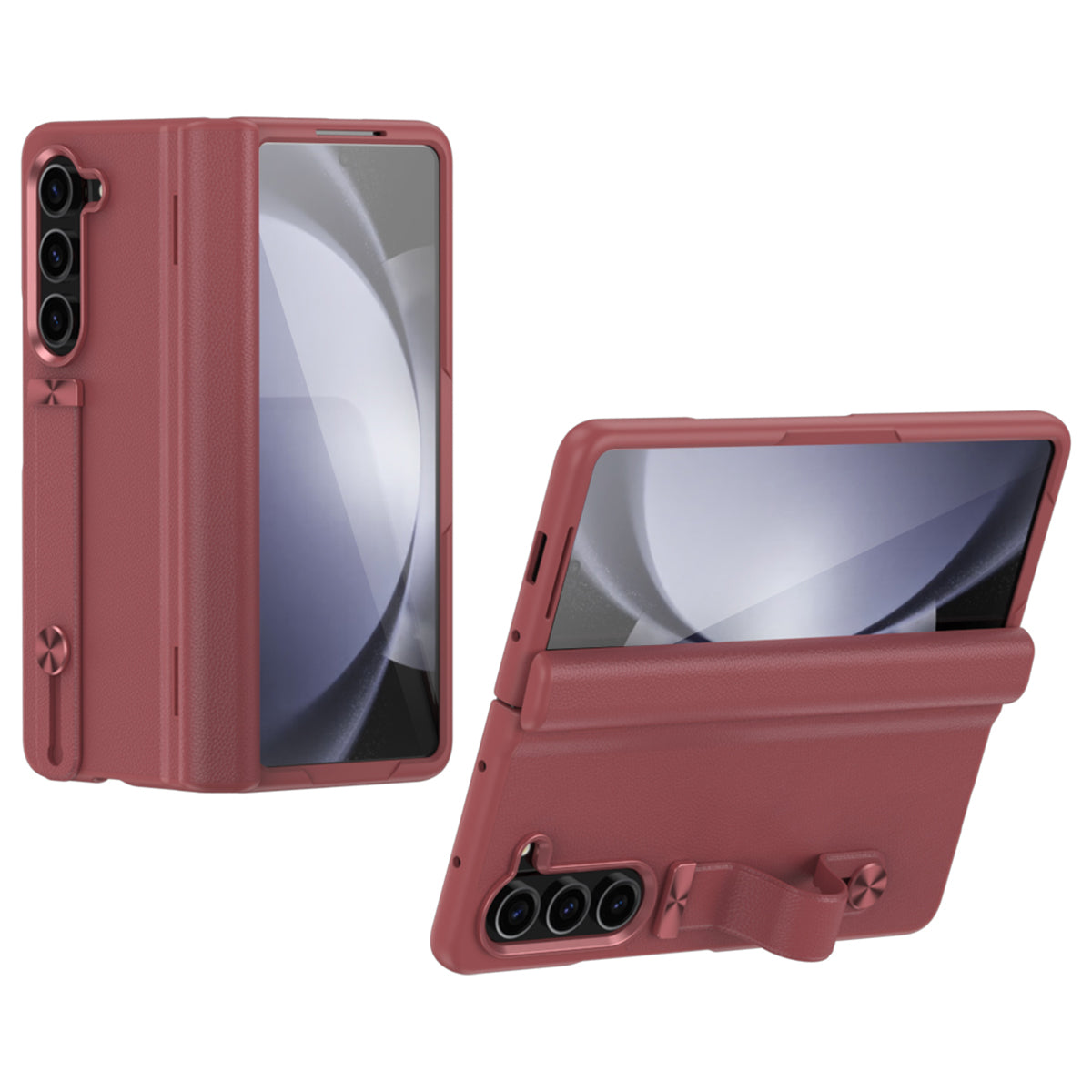 For Samsung Galaxy Z Fold6 5G Kickstand Case Anti-Drop Hard PC Phone Cover - Red