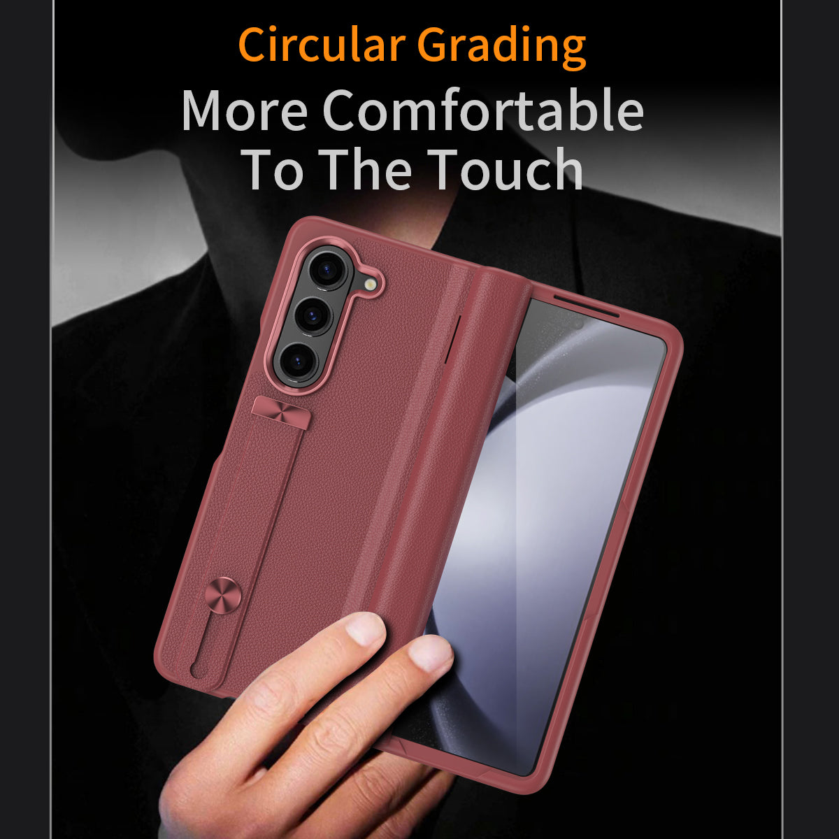 For Samsung Galaxy Z Fold6 5G Kickstand Case Anti-Drop Hard PC Phone Cover - Red