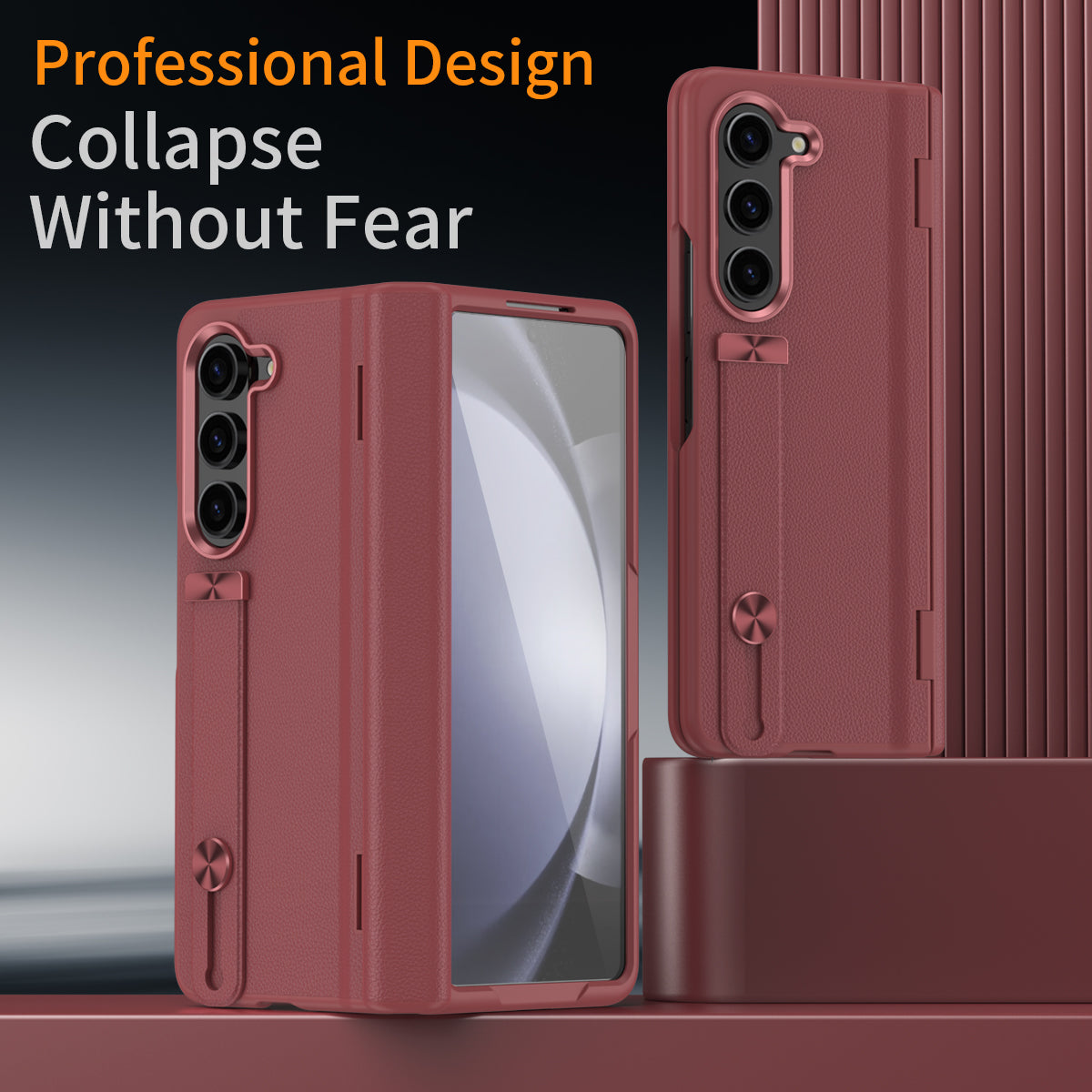 For Samsung Galaxy Z Fold6 5G Kickstand Case Anti-Drop Hard PC Phone Cover - Red