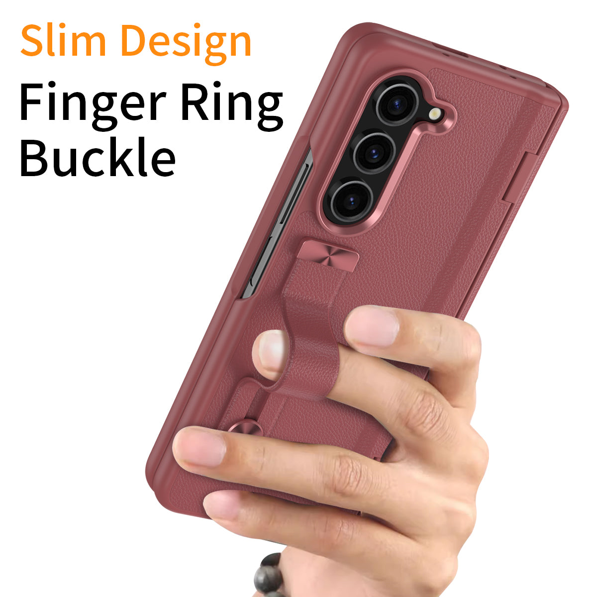 For Samsung Galaxy Z Fold6 5G Kickstand Case Anti-Drop Hard PC Phone Cover - Red