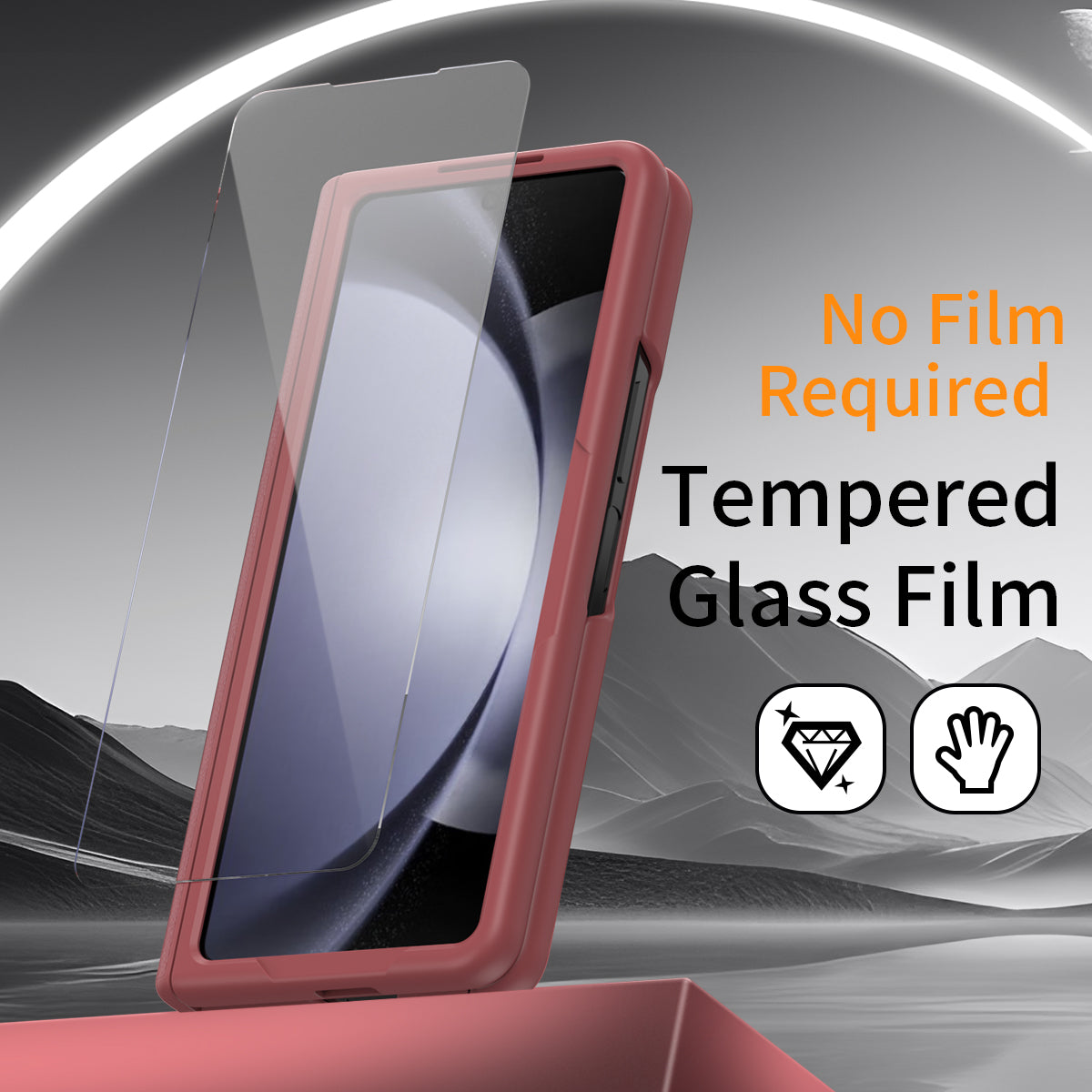 For Samsung Galaxy Z Fold6 5G Kickstand Case Anti-Drop Hard PC Phone Cover - Red