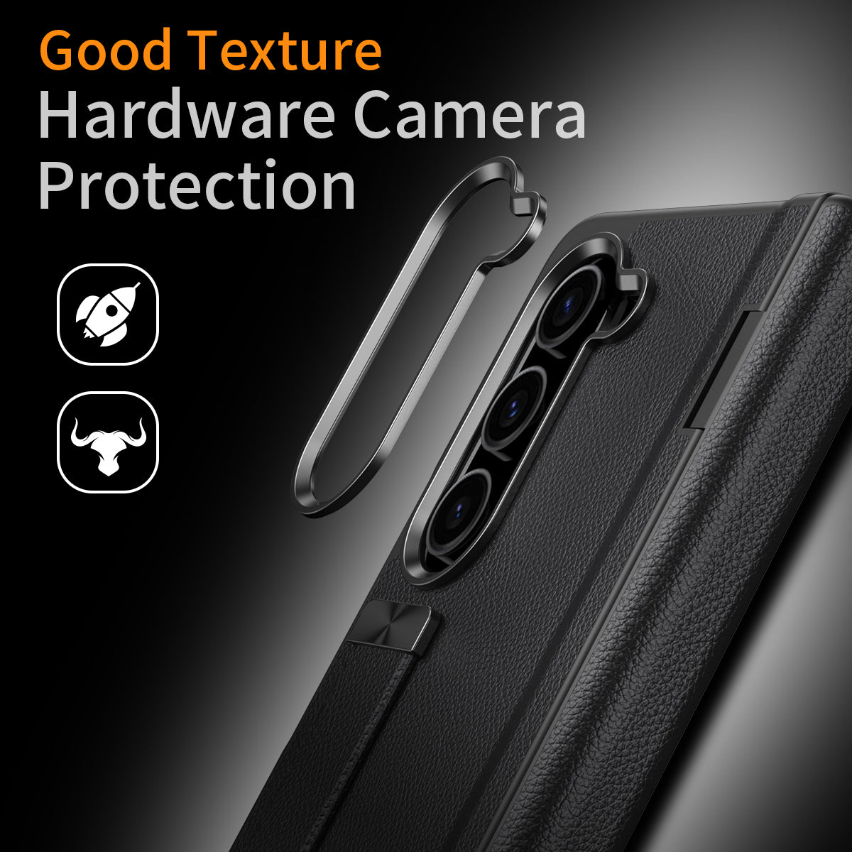 For Samsung Galaxy Z Fold6 5G Kickstand Case Anti-Drop Hard PC Phone Cover - Black