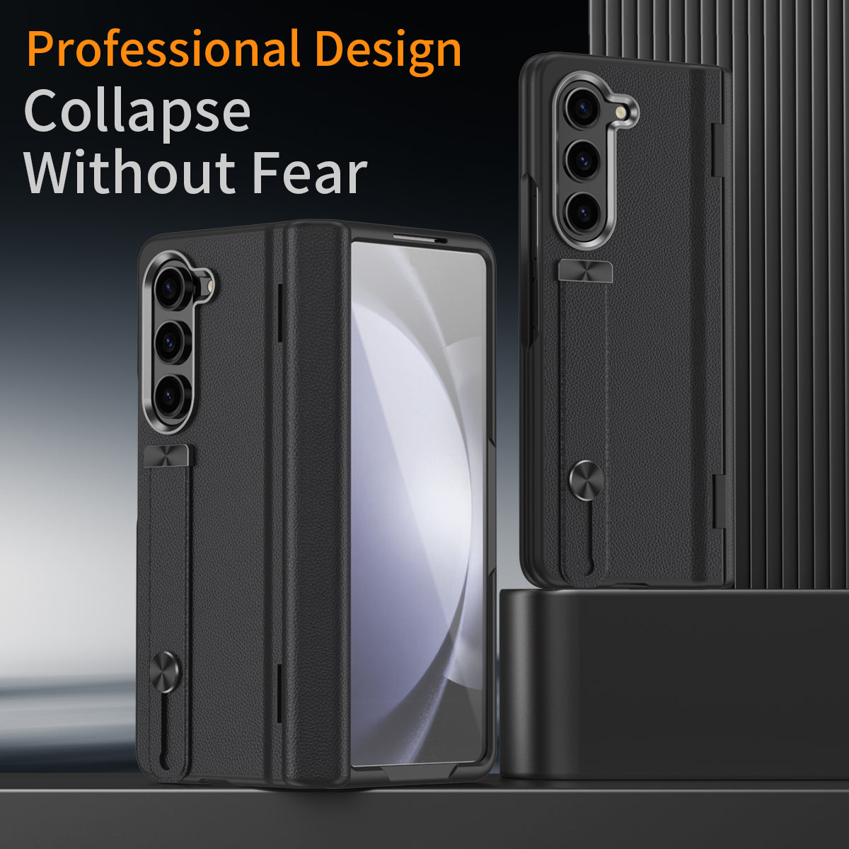 For Samsung Galaxy Z Fold6 5G Kickstand Case Anti-Drop Hard PC Phone Cover - Black