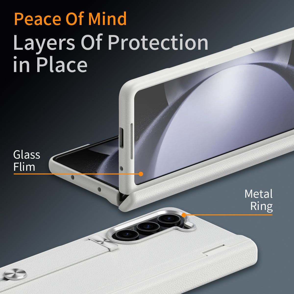 For Samsung Galaxy Z Fold6 5G Kickstand Case Anti-Drop Hard PC Phone Cover - White
