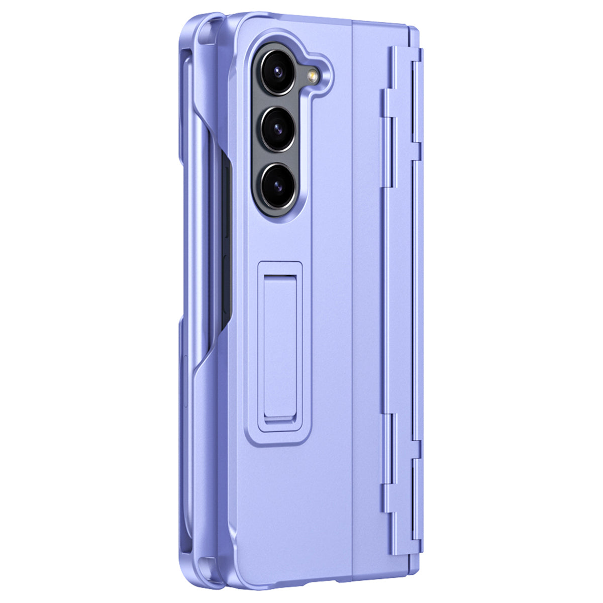 For Samsung Galaxy Z Fold6 5G Case Kickstand Hard PC Phone Cover with Stylus - Purple