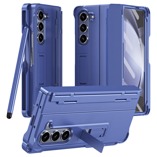 For Samsung Galaxy Z Fold6 5G Case Kickstand Hard PC Phone Cover with Stylus - Sapphire