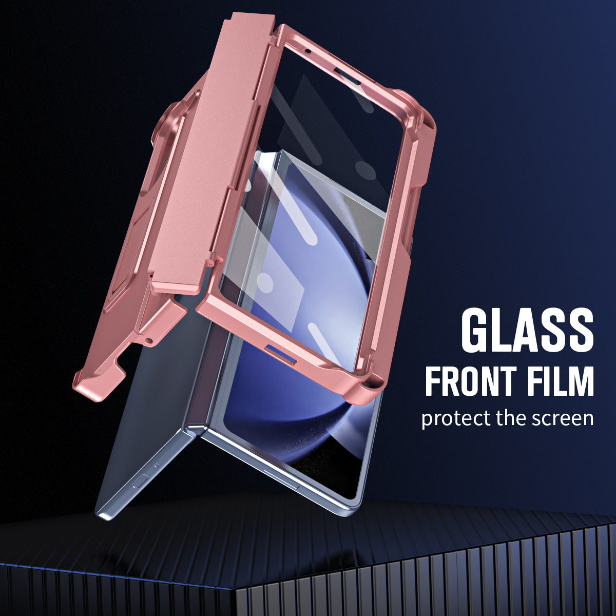 For Samsung Galaxy Z Fold6 5G Case Kickstand Hard PC Phone Cover with Stylus - Pink