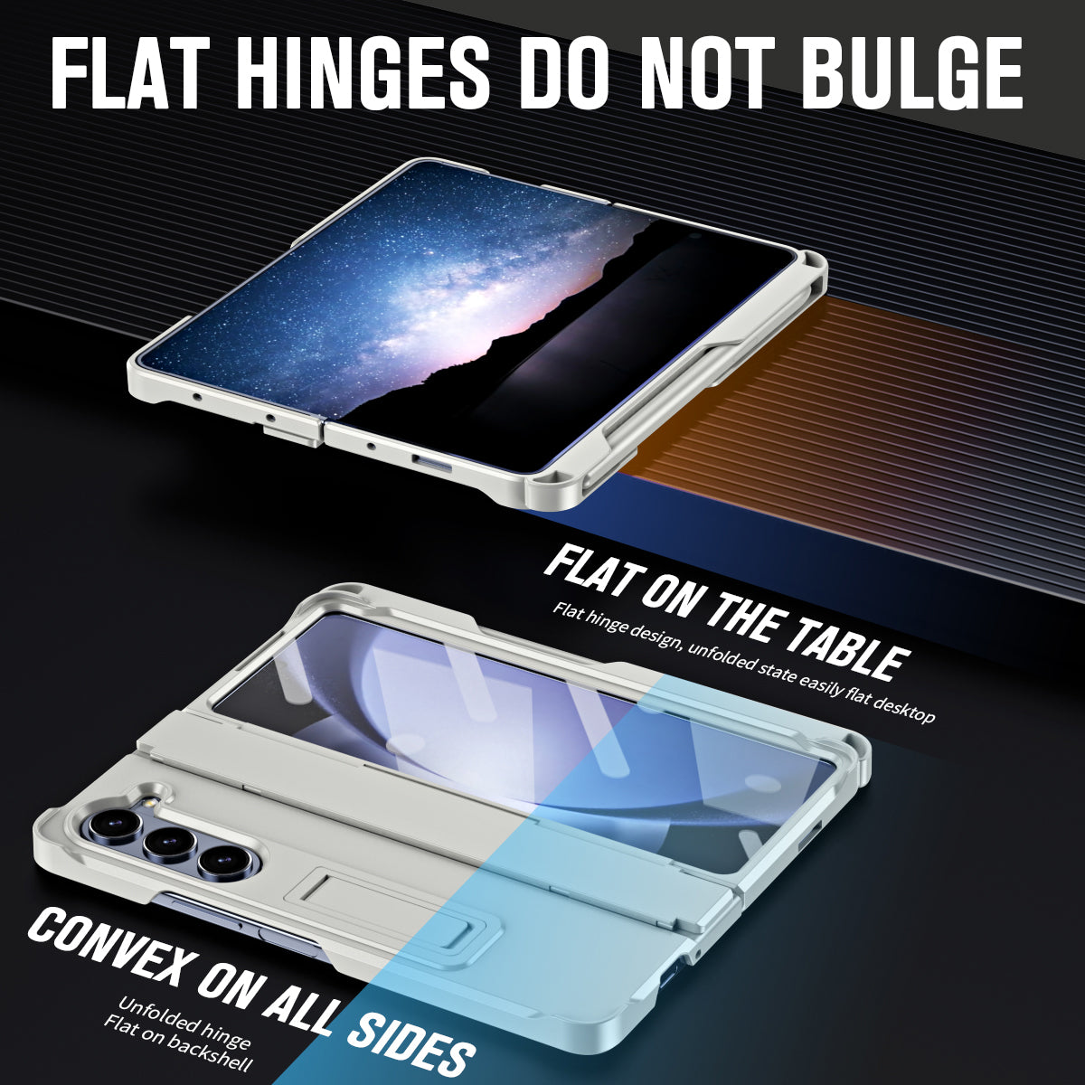 For Samsung Galaxy Z Fold6 5G Case Kickstand Hard PC Phone Cover with Stylus - White