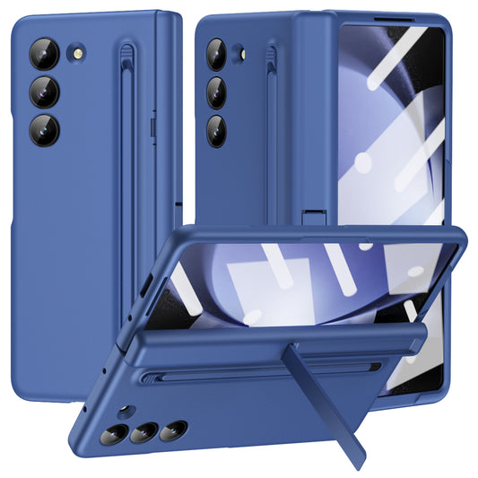 For Samsung Galaxy Z Fold6 5G Case Hard PC Phone Cover with Stylus and Tempered Glass Film - Sapphire