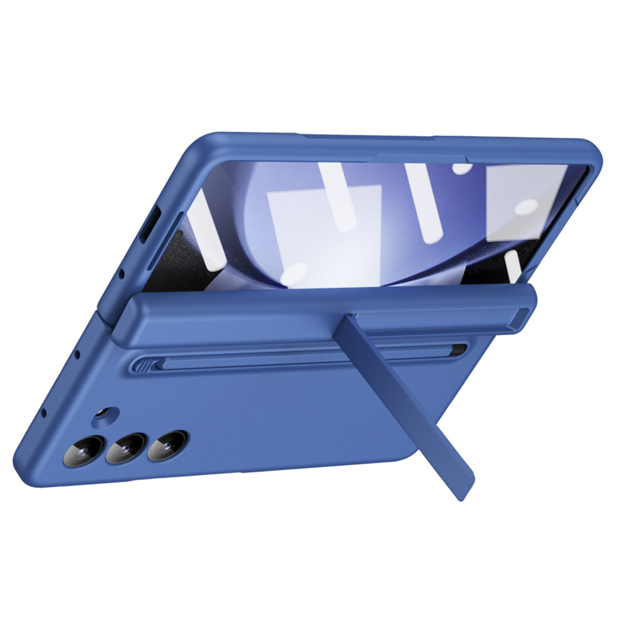 For Samsung Galaxy Z Fold6 5G Case Hard PC Phone Cover with Stylus and Tempered Glass Film - Sapphire