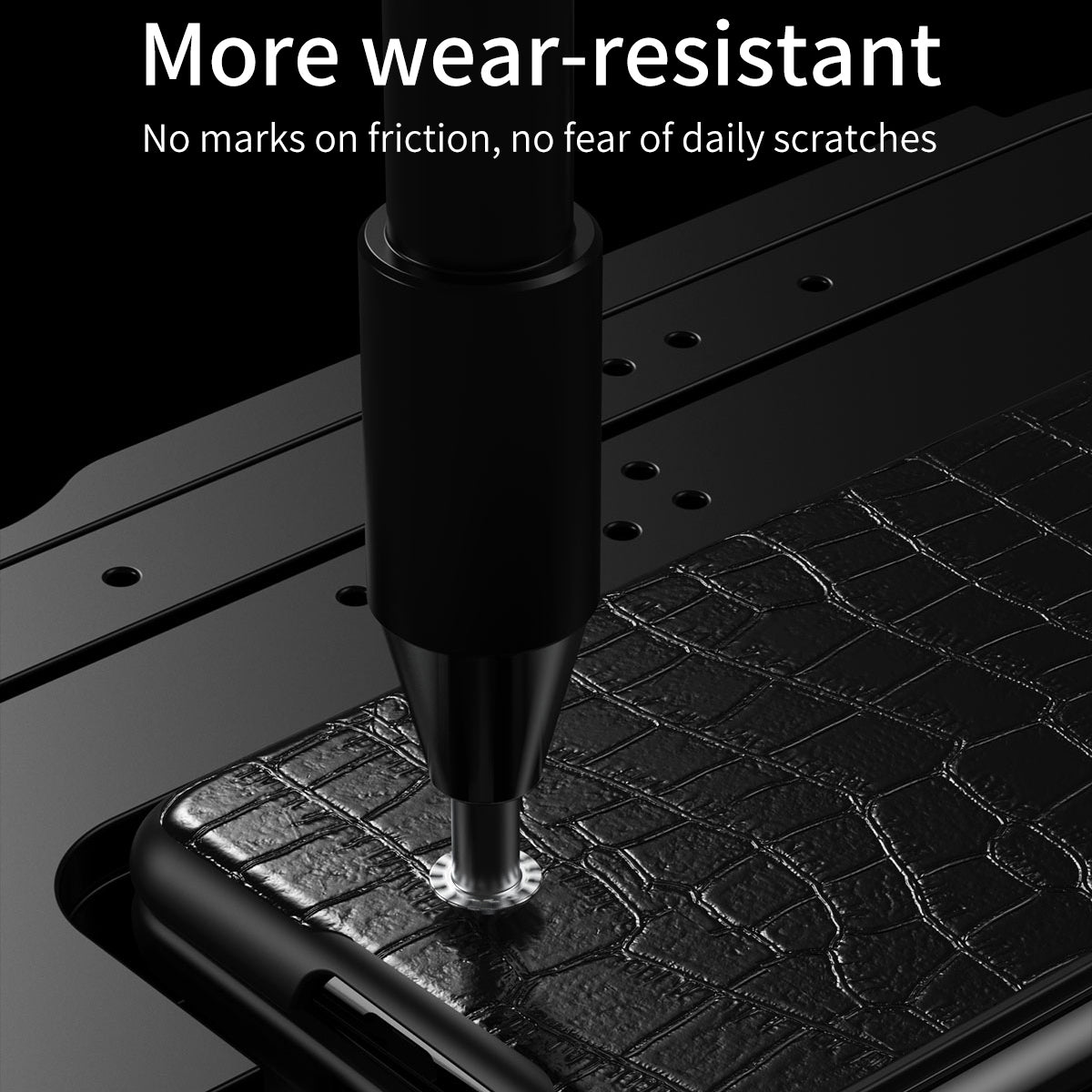 For Samsung Galaxy Z Fold6 5G Case Crocodile Texture Leather Coated PC Hard Phone Cover - Black